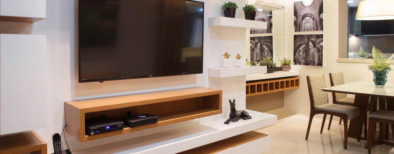 Apartamento N | H, Only Design de Interiores Only Design de Interiores Modern media room