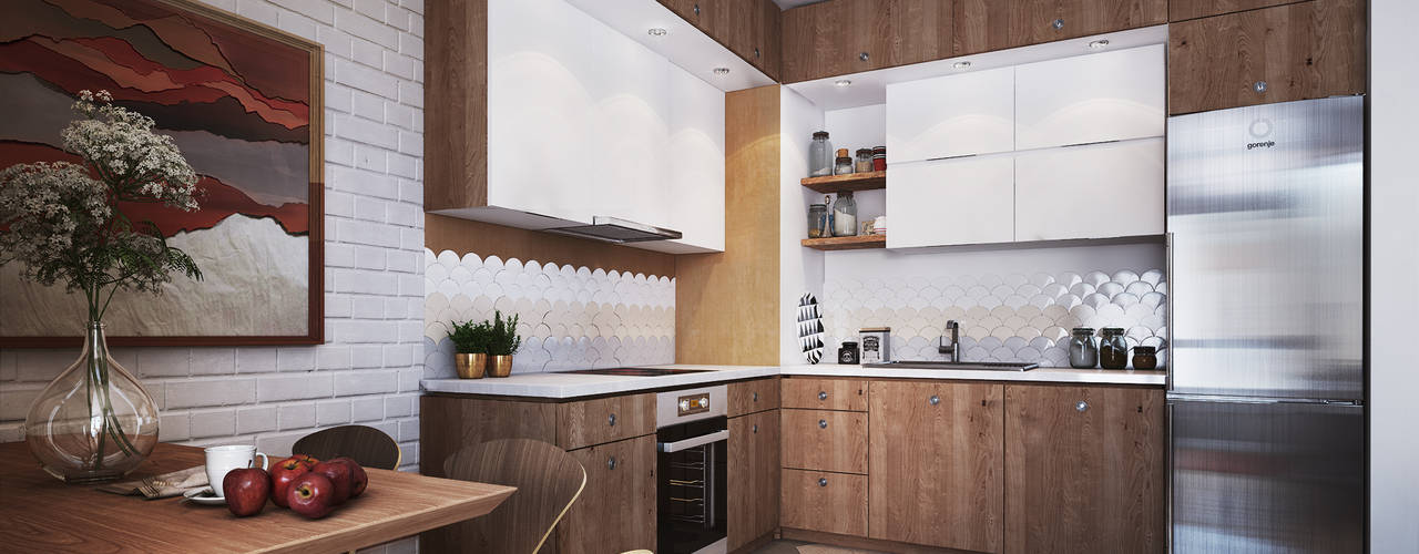 Myalik Apartment, Polygon arch&des Polygon arch&des Scandinavian style kitchen