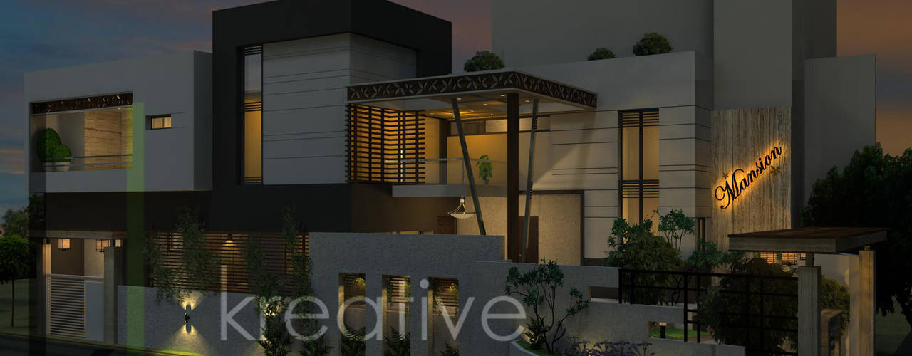 Green and Luxury Residences in India, KREATIVE HOUSE KREATIVE HOUSE Modern houses Engineered Wood Beige