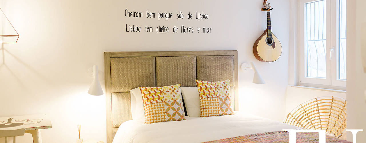 APARTAMENTO TURÍSTICO BAIRRO ALTO I - LISBOA, TRAÇO 8 INTERIORES TRAÇO 8 INTERIORES 에클레틱 침실