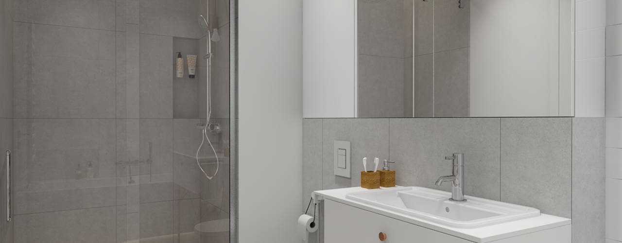 mieszkanie o polsko skandynawskim charakterze 83 mkw, INSIDEarch INSIDEarch Scandinavian style bathroom
