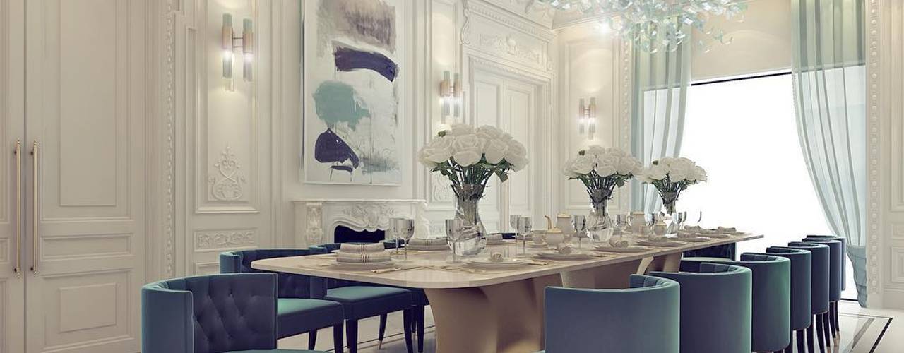 Sumptuous Dining Room Design, IONS DESIGN IONS DESIGN غرفة السفرة رخام