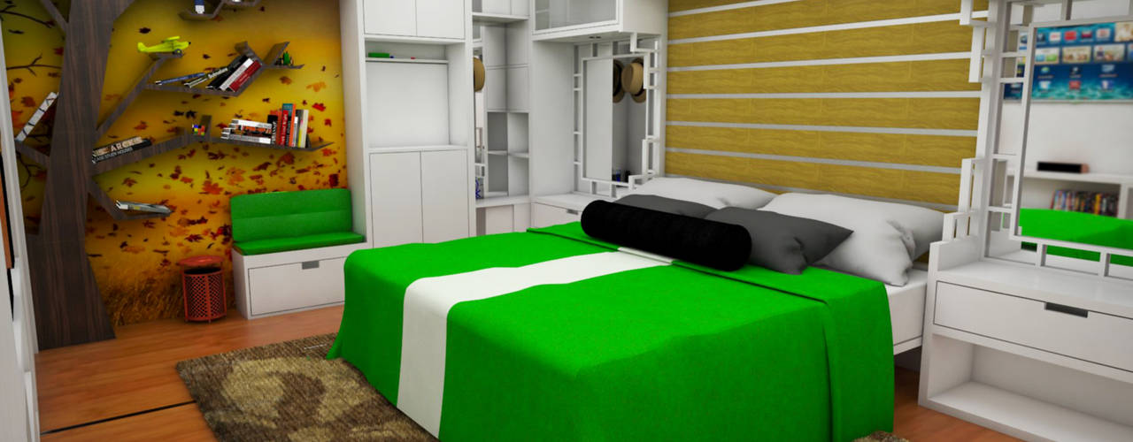 Apartamento pequeño con espacios multifuncionales y/o convertibles, Interiorismo con Propósito Interiorismo con Propósito Dormitorios modernos