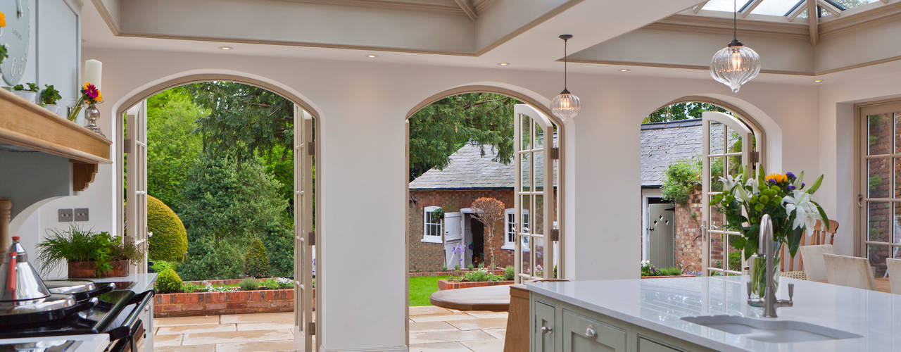 Luxurious Kitchen Diner Conservatory, Vale Garden Houses Vale Garden Houses เรือนกระจก ไม้ Wood effect