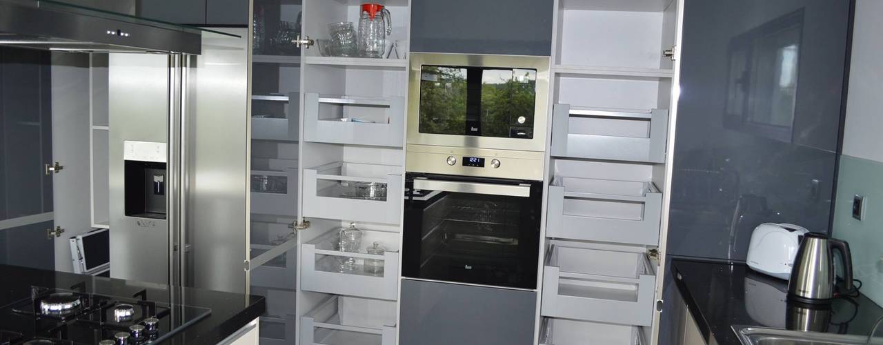 Cozinha em termolaminado com ilha, Ansidecor Ansidecor Moderne keukens Houtcomposiet Transparant