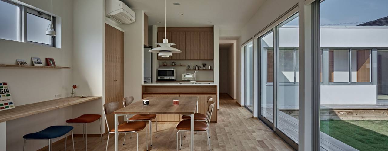 T字の家, toki Architect design office toki Architect design office Modern dining room Wood Wood effect