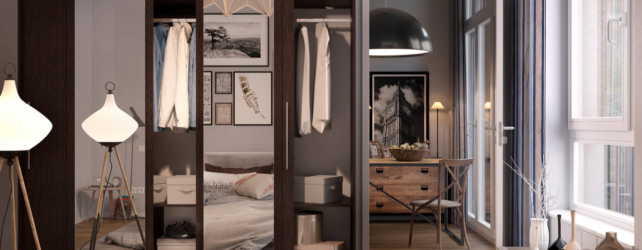 wardrobe, Дмитрий Каючкин Дмитрий Каючкин Eclectic style bedroom