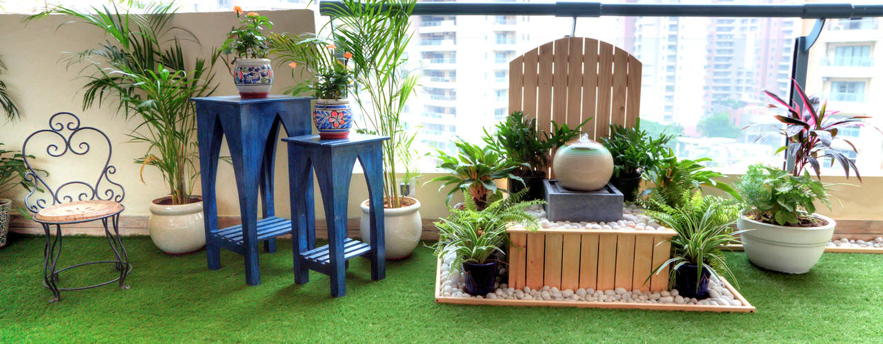 Long Balcony makeover, Studio Earthbox Studio Earthbox Balkon, Beranda & Teras Gaya Eklektik