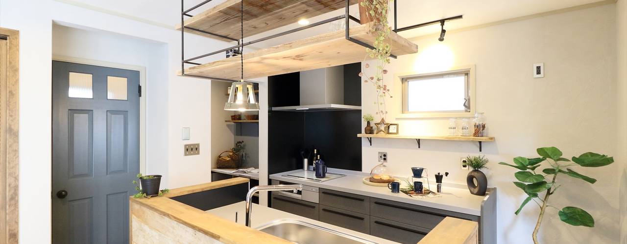 ブルックリンカフェスタイルなお家, いえラボ いえラボ Scandinavian style kitchen