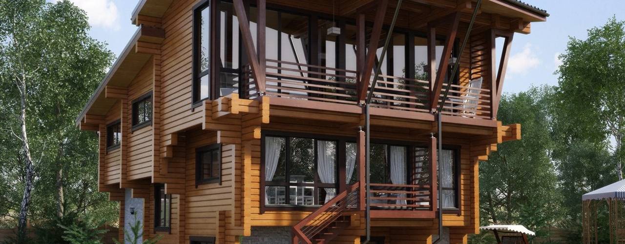 Проект Д-192-327, GOOD WOOD GOOD WOOD Casas estilo moderno: ideas, arquitectura e imágenes