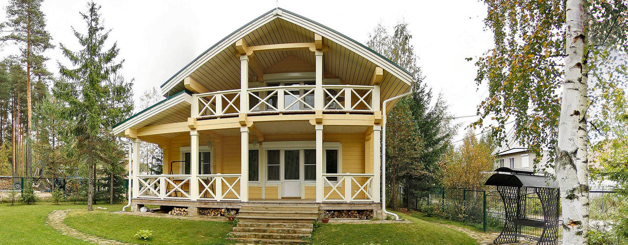 Загородный дом из клееного бруса, Дмитрий Кругляк Дмитрий Кругляк Rustic style houses