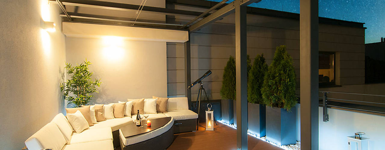 Aranżacja tarasu, Perfect Space Perfect Space Balkon, Beranda & Teras Klasik