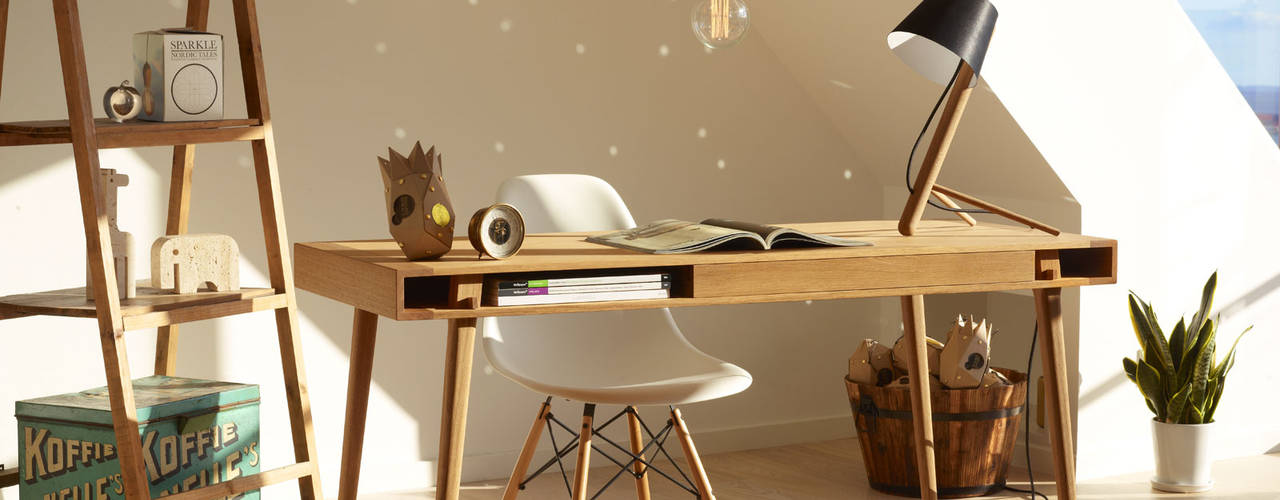 Elegant und einfach - der Schreibtisch POET DESK von Nordic Tales , HolzDesignPur HolzDesignPur ห้องทำงาน/อ่านหนังสือ