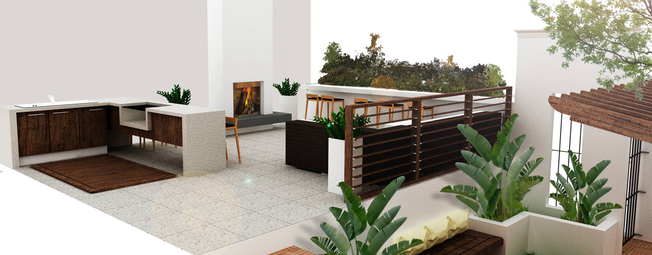 Proyecto RR, SANT1AGO arquitectura y diseño SANT1AGO arquitectura y diseño minimalist style balcony, porch & terrace