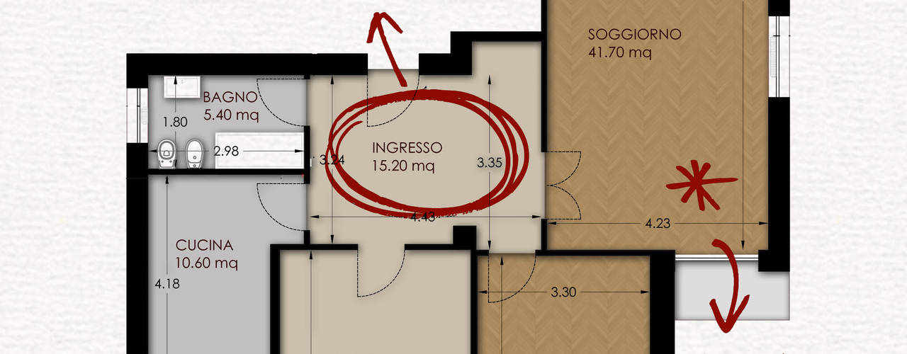 Ricavare più stanze da un appartamento "vecchio stile", SuMisura SuMisura