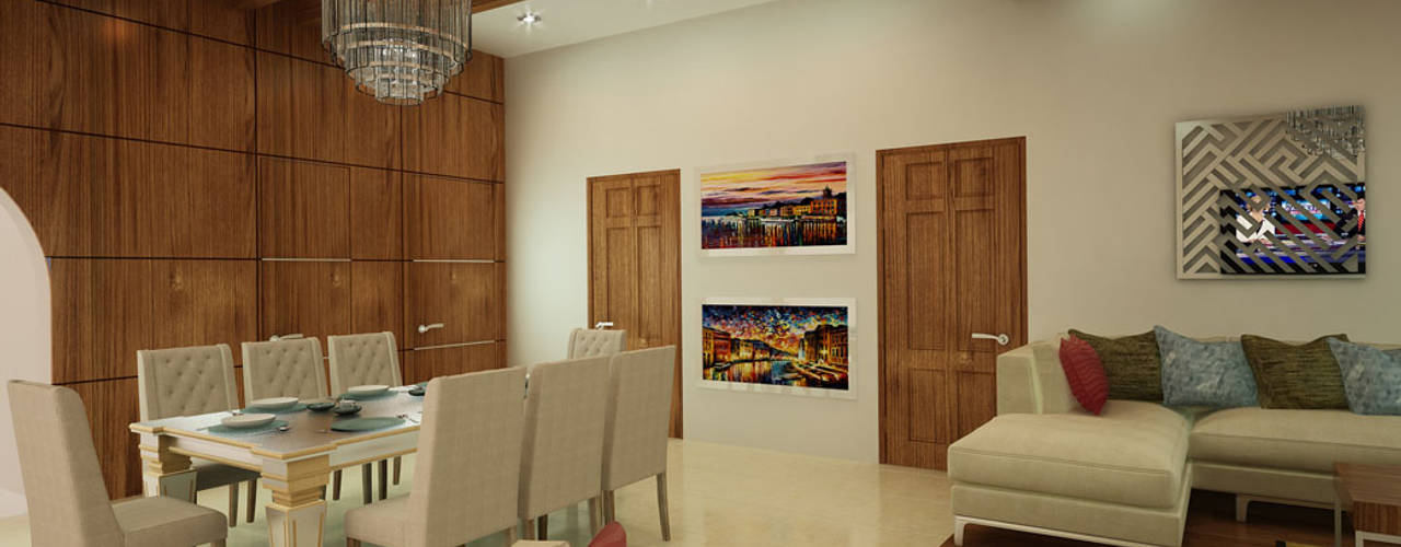 SIMPLE SEMI ITALIAN TYPE VILLA, SHEEVIA INTERIOR CONCEPTS SHEEVIA INTERIOR CONCEPTS Living room Plywood