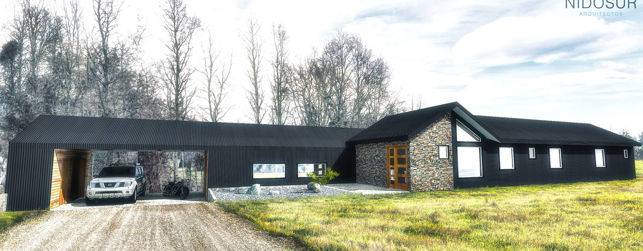 Diseño de Casa 3N en Valdivia por NidoSur Arquitectos, NidoSur Arquitectos - Valdivia NidoSur Arquitectos - Valdivia Casas unifamiliares