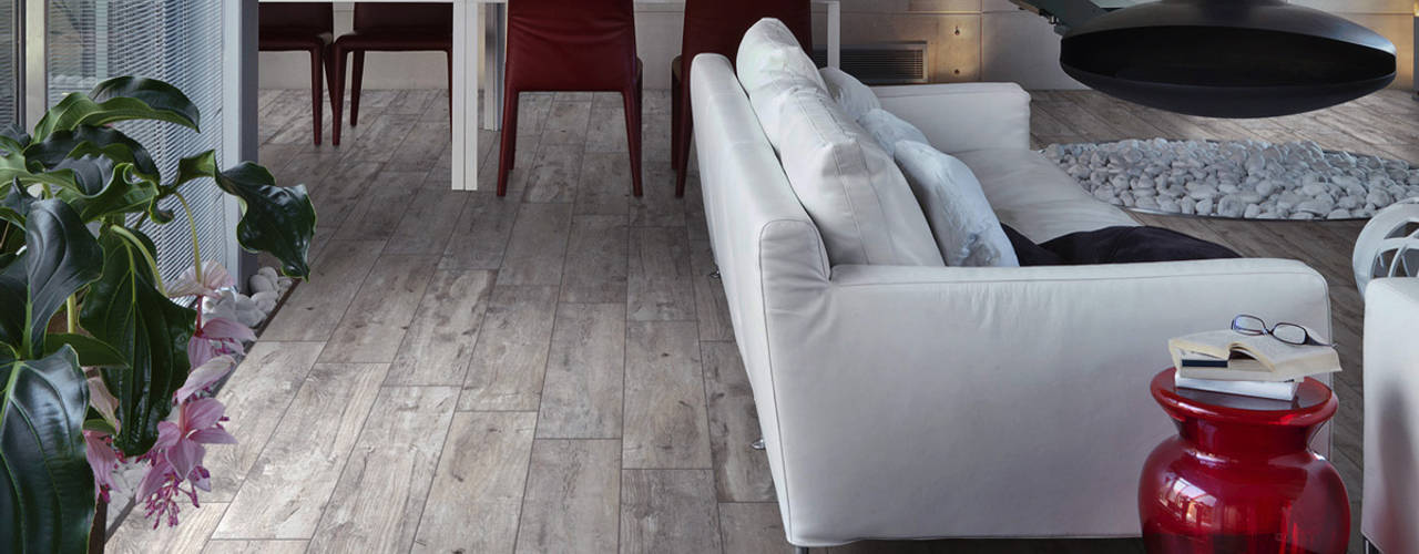 Wood effect tiles, ItalianGres ItalianGres غرفة المعيشة