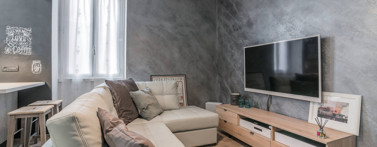 Ristrutturazione appartamento Roma, Pigneto, Facile Ristrutturare Facile Ristrutturare Modern living room