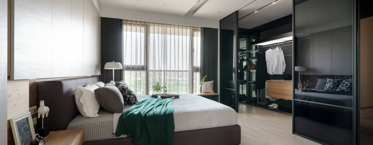 靚 , 千綵胤空間設計 千綵胤空間設計 Modern style bedroom Wood Wood effect
