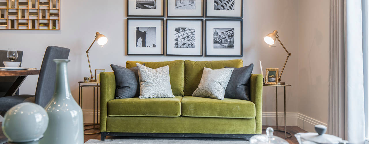 Musewll Hill, London, Jigsaw Interior Architecture & Design Jigsaw Interior Architecture & Design Eclectic style living room Copper/Bronze/Brass Green