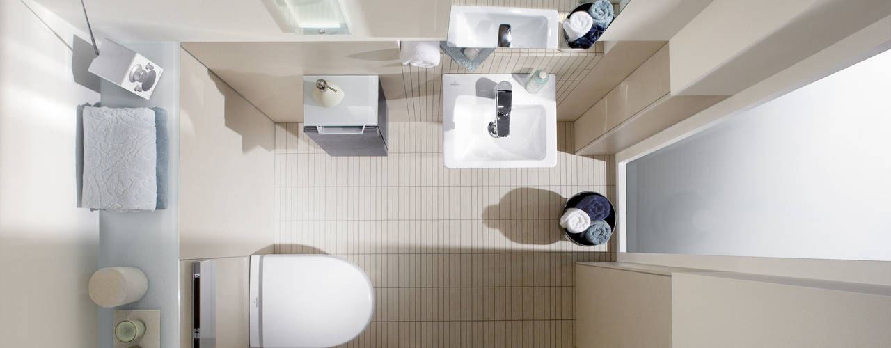 Pequeños Baños, Villeroy & Boch Villeroy & Boch Baños de estilo moderno