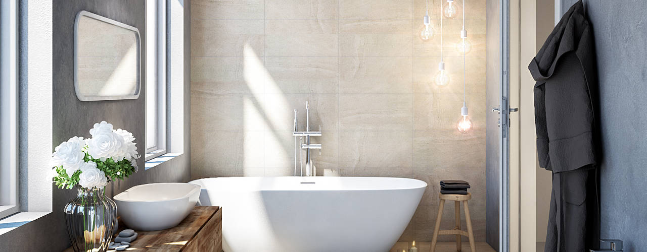 Bathroom in Sardinia, DMC Real Render DMC Real Render حمام