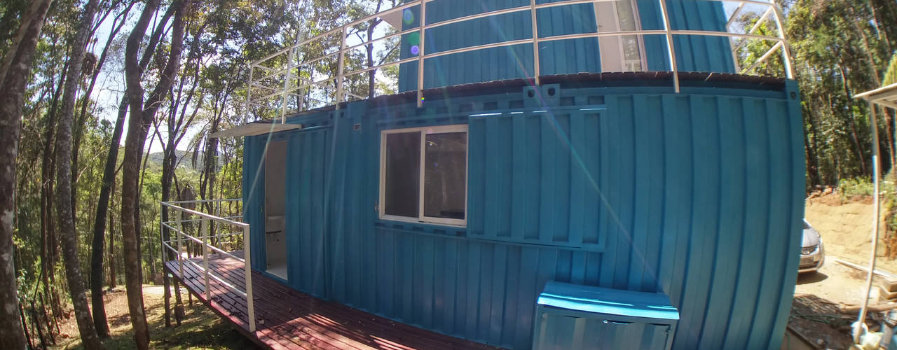 Casa Azul em São Sebastião das Águas Claras | Nova Lima MG, Edificare Containers Transformados Edificare Containers Transformados Maisons modernes