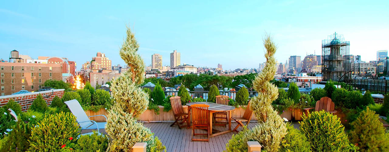 West Village NYC Rooftop Garden, Amber Freda Home & Garden Amber Freda Home & Garden Taman Gaya Eklektik Green
