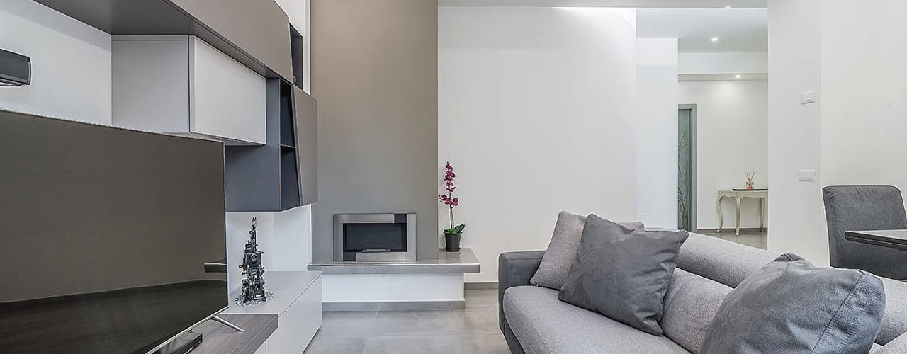 Ristrutturazione appartamento Roma, Bufalotta, Facile Ristrutturare Facile Ristrutturare Modern living room