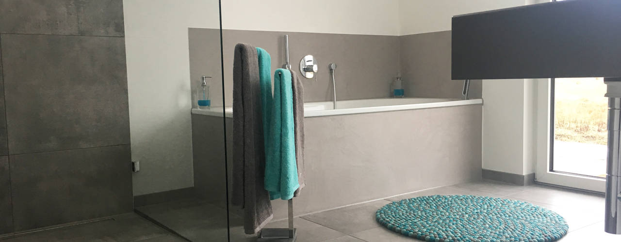Fugenlose Oberflächengestaltung, FARBCOMPANY FARBCOMPANY Phòng tắm phong cách hiện đại