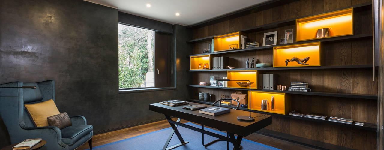 Hampstead Home, Bold & Bright, Studio Mark Ruthven Studio Mark Ruthven مكتب عمل أو دراسة