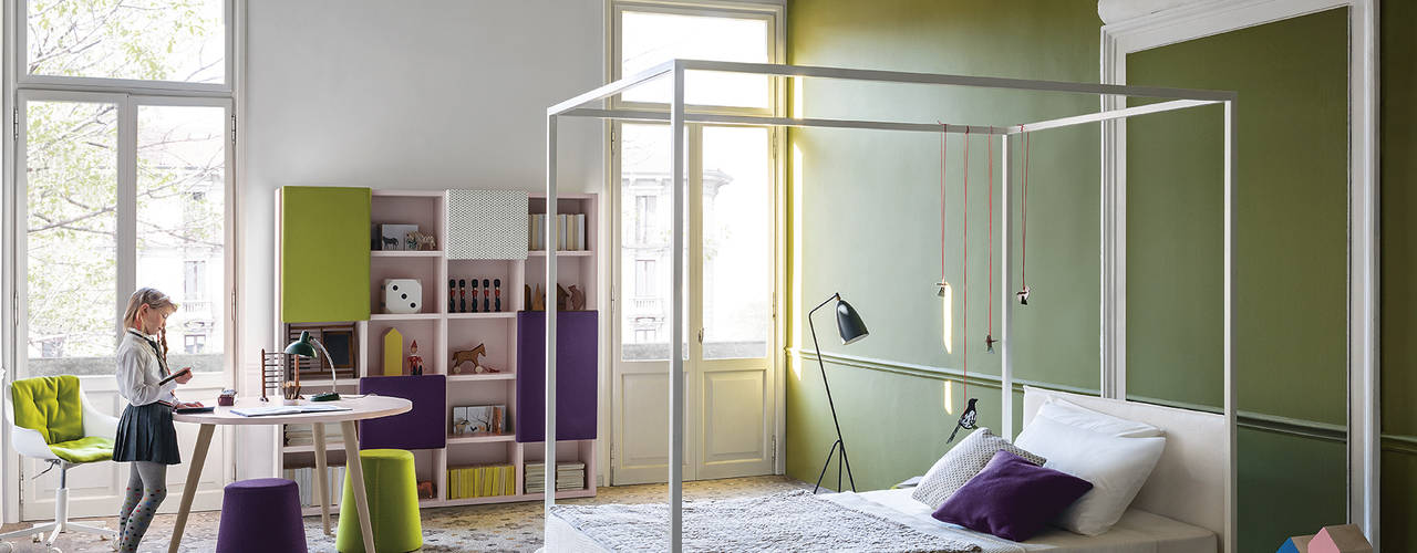 Girl`s Bedroom with Canopy, Moho Store Moho Store Moderne kinderkamers Wit