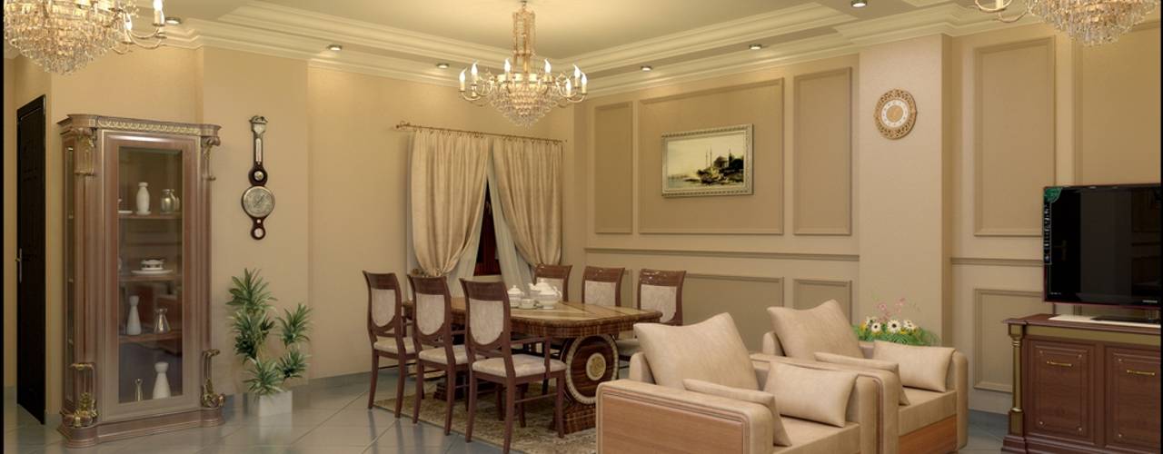 شقة مصرية بتصميم بين الكلاسيك والمودرن, Etihad Constructio & Decor Etihad Constructio & Decor Salon classique