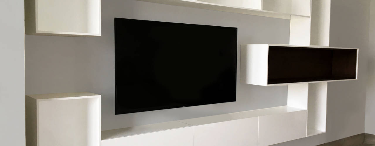Zen Mueble de TV Moderno Blanco Minimalista para casa, recamara u