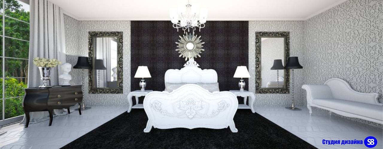 Bedroom in art-deco style, "Design studio S-8" 'Design studio S-8' غرفة نوم