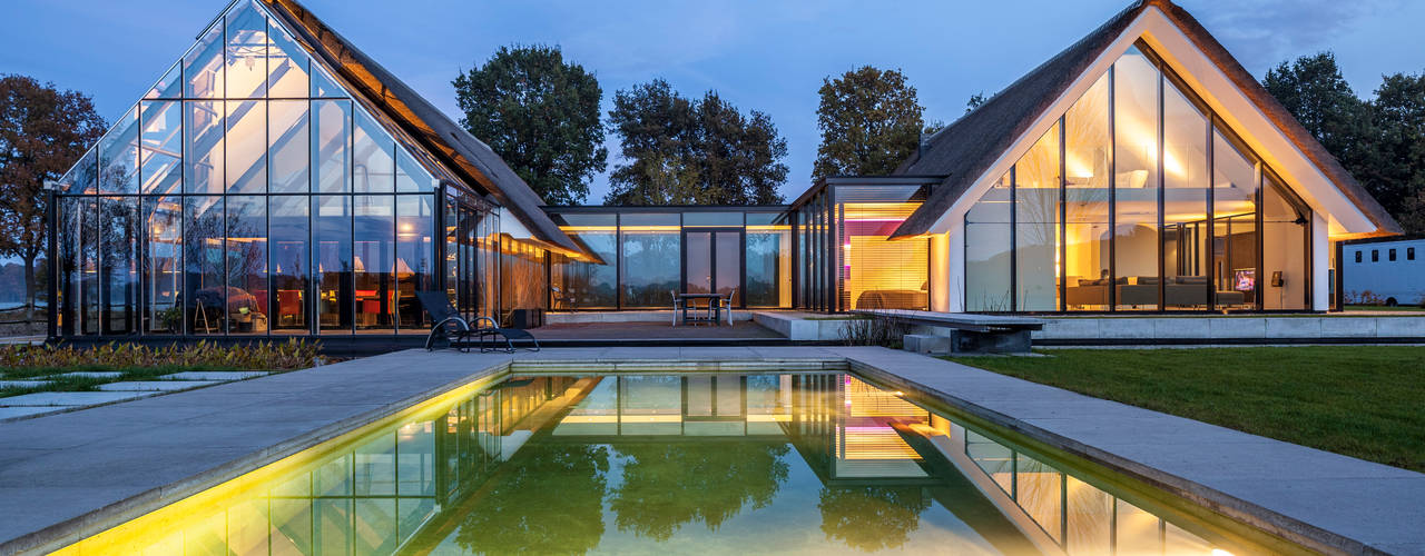 Glazen woonpalais in Berlicum, Maas Architecten Maas Architecten Moderne huizen