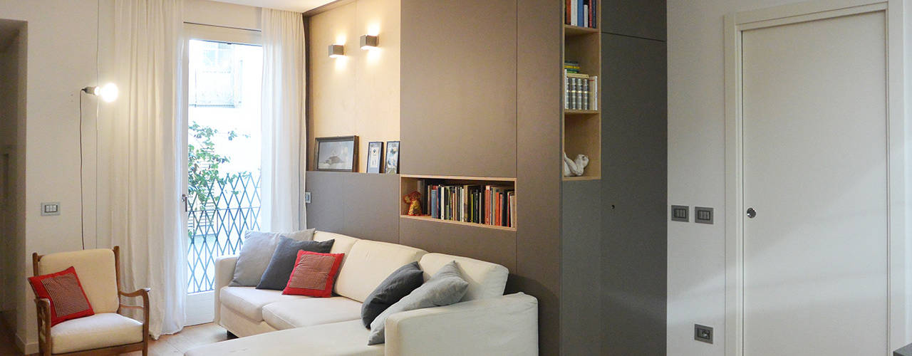 Appartamento BT, studiovert studiovert Salas de estar modernas MDF Cinzento