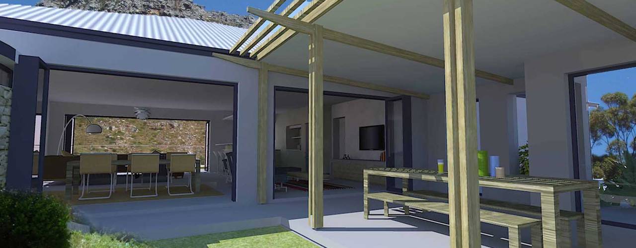 House alteration project in Hout Bay 2011, Till Manecke:Architect Till Manecke:Architect モダンデザインの テラス