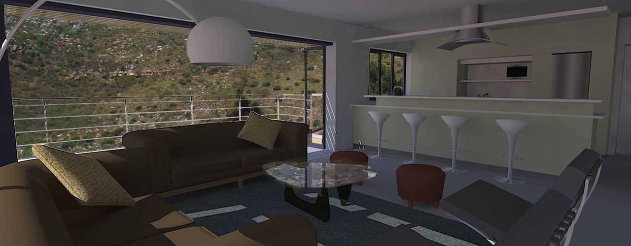 House alteration project in Hout Bay 2011, Till Manecke:Architect Till Manecke:Architect モダンデザインの リビング