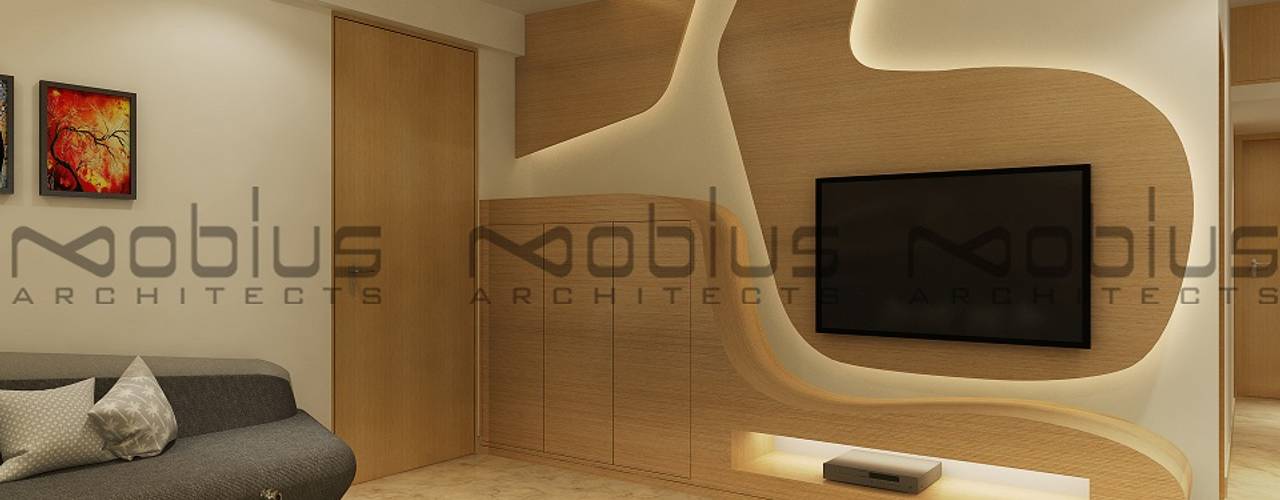 Rhythm Apartment, Mobius Architects Mobius Architects ห้องนั่งเล่น