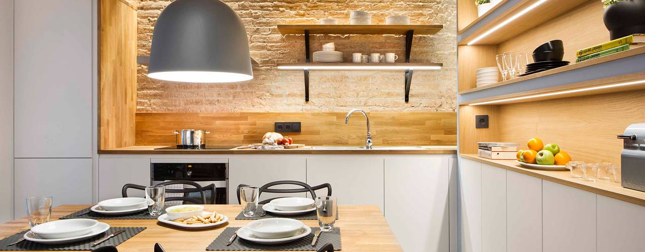 Urban beach home, Egue y Seta Egue y Seta Cocinas de estilo mediterráneo