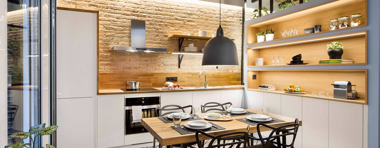 Urban beach home, Egue y Seta Egue y Seta Cocinas de estilo mediterráneo