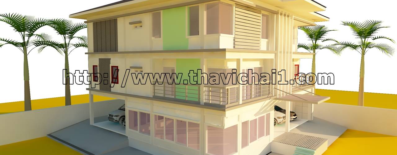 ออกแบบบ้าน 3 ชั้น, PROFILE INTERIOR STUDIO PROFILE INTERIOR STUDIO Maisons modernes Béton armé