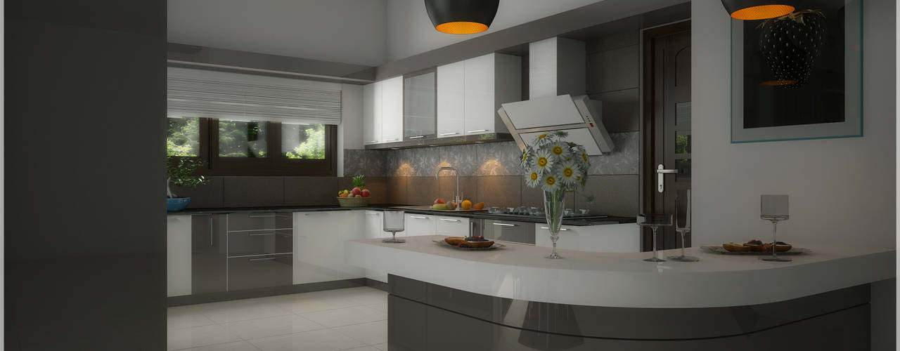 A Modern Elegant Feel, Premdas Krishna Premdas Krishna Modern kitchen