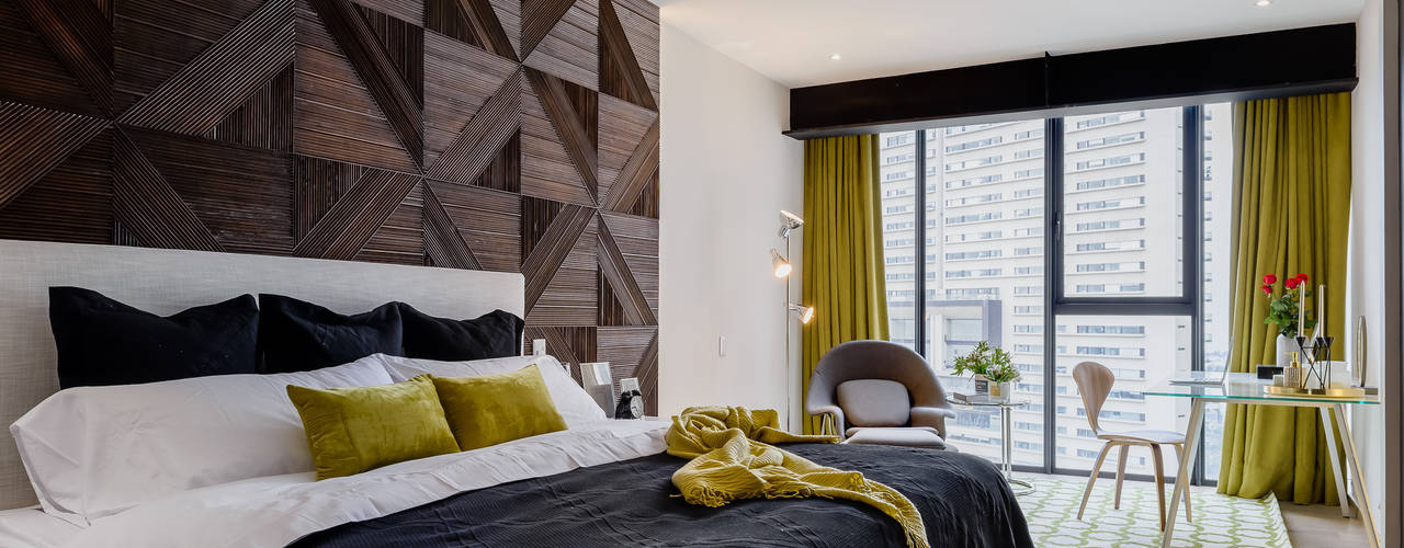 16MAN, NIVEL TRES ARQUITECTURA NIVEL TRES ARQUITECTURA Modern style bedroom Wood Wood effect