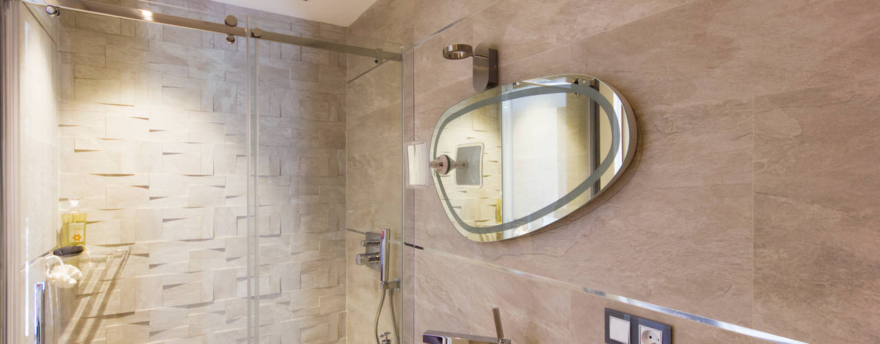 Ridefinizione camera degli ospiti con bagno en-suite, MBquadro Architetti MBquadro Architetti 現代浴室設計點子、靈感&圖片