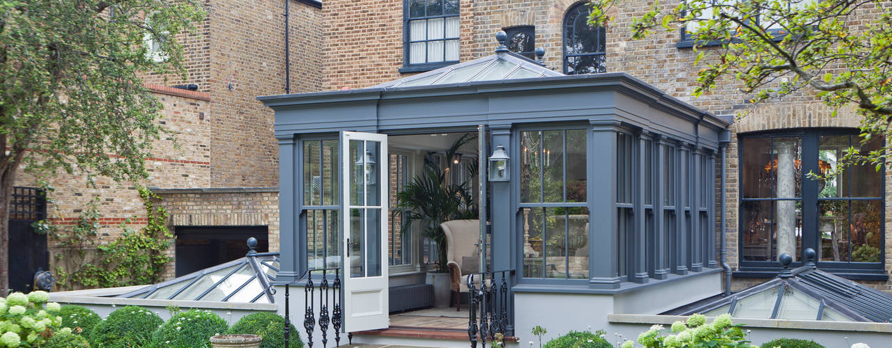 Dual Level Orangery and Rooflights Transform a London Townhouse, Vale Garden Houses Vale Garden Houses Anexos de estilo ecléctico