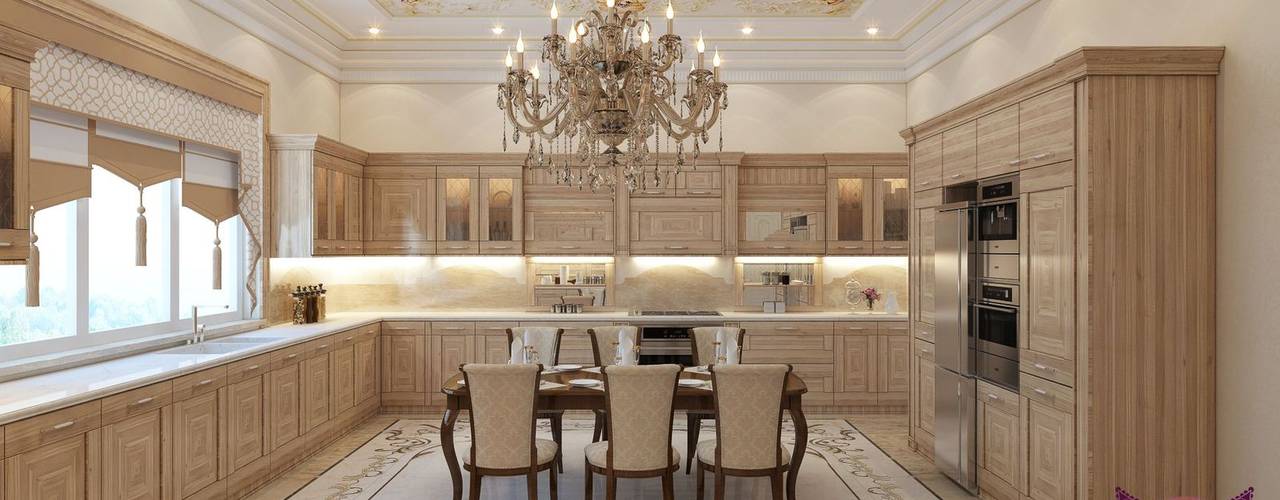 ​ Design Ideas for large kitchen of Katrina Antonovich, Luxury Antonovich Design Luxury Antonovich Design Nhà bếp phong cách kinh điển