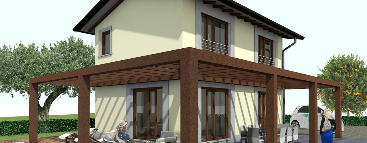 Progetto preliminare per villetta singola zona Versilia (LU), davide strambi architetto davide strambi architetto منازل